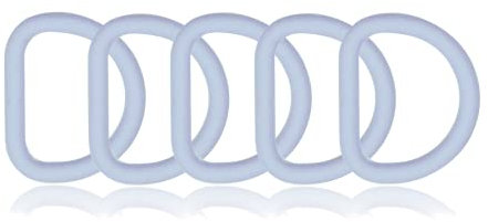 D-Ring aus Zink mit Silikon-Beschichtung 25mm, 5er Set, Materialstärke 4 mm, DIY Hunde-Halsband, nichtrostend, Ideal mit Paracord 550, Farbe: Pastell-Blau