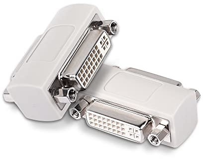 MEIRIYFA Lot de 2 adaptateurs DVI femelle vers femelle, DVI 24 + 5/DVI-I compatible avec câble d'extension DVI 24 + 1 pour écran de vidéoprojecteur TV PC