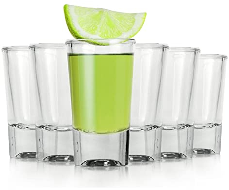 Alcohol Cage QUICK SHOT Glas Set 28 ml – 6 Shotgläser mit schwerem Boden, Spülmaschinenfest