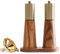 Juego de molinillos de sal y pimienta dorados con base de madera, embudo dorado gratis, salero manual de acero inoxidable y molinillo de pimienta, grosor ajustable, adecuado para cocina (molinillo de