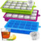 Sinnsally Eiswürfelform Silikon,3er-Pack Eiswürfelformen & Eiswürfelschalen,Eiswürfeln Kugel mit Deckel,Gefrierform Eiskugelform Eiswürfelbehälter,Silikonform Eiswürfel Form(Blau/Gruen/Lila)