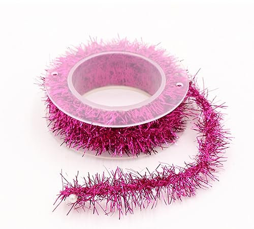 Wambere - Guirlande de Noël brillante - Guirlande métallique pour décoration de sapin de Noël, couronne de mariage, fête, rose - 1,5 m