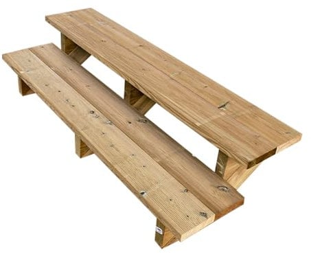 Berlin - Terrassentreppe Holz - H37cm 2 Stufen, Breite 140cm, OHNE Setzstufen- Vinuovo - Set für Ihre Außentreppe aus Holz