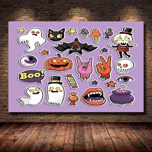 RAPSANI 1 teilige bilder Graffiti 1 teilige Leinwandbilder Bilder,1 teilig wandbild,leinwanddrucke 1 stück wandkunst,bilder wohnzimmer modern leinwand Malerei,xxl bilder,Halloween-Aufkleber,40x60cm