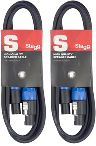 Stagg SSP2SS15 S Serie Speakon zu Speakon Lautsprecherkabel 2 m (Packung mit 2)