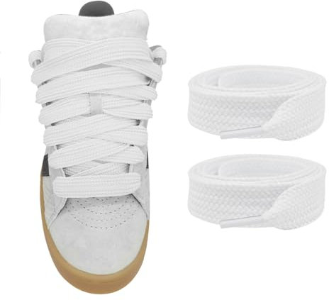 UamGlsob Lacets Extra-larges 15mm pour Baskets Adidas Campus 00s, Lacets Plats épais, Cordon Renforcé Gros pour Sneakers Lifestyle (White, 63/160cm)