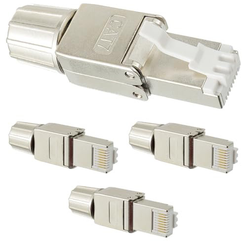 HUAREW Conector RJ45 CAT 7 Sin Herramienta compatible con Cable Ethernet Cat7 Cat6A de(paquete de 4)