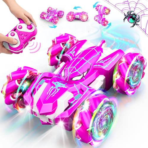 Braxel Ferngesteuertes Auto, Geschenk Mädchen 3 4 5 6 7 8-11 Jahre RC Auto Monstertruck Kinderspielzeug ab 3-6 Jahre Outdoor Spielzeug Spider Spielzeug Geschenke für Mädchen