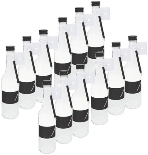 Emilja Glasflasche 500ml mit Kreide Beschriftungsfeld - 12 Stück