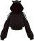 Xumplo Girls Crop Top Hoodie Teens Cat Ear Sweatshirt Tween Girl Punk Gothic Pullover Black Jumper Clothes 10-12 Years