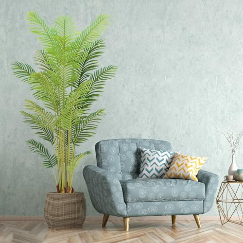 Artificial Palm Tree Indoor 7ft with with Realistic Leaves and Adjustable Branches and 18 Trunks, Faux Plants Indoor Tall - Ideal for Home Decor in Living Rooms, Offices, and Bedrooms