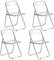 EGGREE LuxNook 4er Klappstuh PET Transparent Metall Stuhl Klappsessel 151 kg belastbar für Esszimmer, Wohnzimmer, Garten