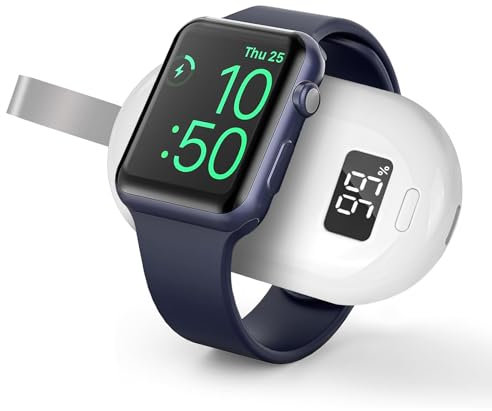 Flintronic Caricatore per Apple Watch,2500 mAh Power Bank per iWatch, Caricatore Wireless Magnetico Portatile Senza Fili, compatibile con Apple Watch Serie 10/9/8/7/6/5/4/3/2/1, con Cavo USB C