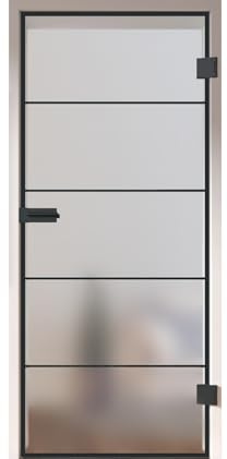 HORI Loft Glastür aus ESG-Sicherheitsglas: Modernes rechteckiges Design Glastür Innentür für Wohnräume als stilvoller Raumteiler oder Raumtrenner – Unsere hochwertige Tür aus satiniertem Milchglas