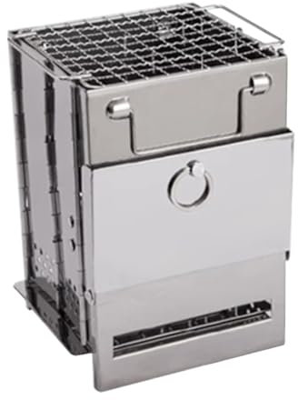 Foldable and Portable Design, Portable Wood Burning Stove,Made Of Stainless Steel, Unfoldable Door to Add Firewood Conveniently, Can Be Used for Boiling Water, Cooking, Heating(S)