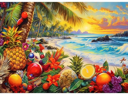 Jigsaw Puzzles for Adults 1000, Puzzles for Adults, Challenging Puzzles, Puzzle Game for The Whole for Women, Gifts for Men, Theme: Tropical Beach
