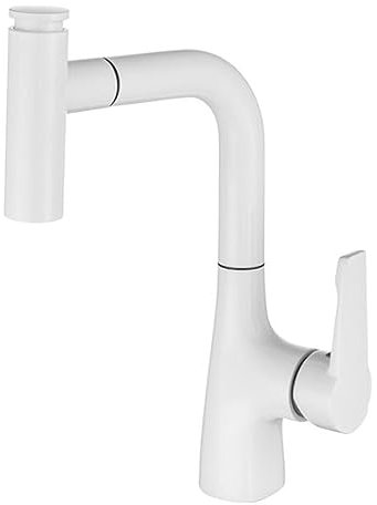 ZCCZJS Ausziehen des Beckens Wasserhahn 2 Modi EIN-Griff-Becken Wasserhahn Heiße und kaltes Wasser Messing Badezimmer Mixer Becken Wasserhahngrau