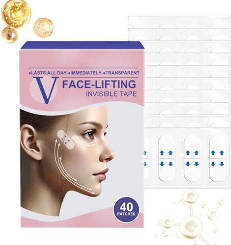Unsichtbares Makeup Tape, Eyelid Lifter Strips, 6 x 1 x 9 cm/2,36 x 0,39 x 3,54 4 x 1,4 cm/1,57 x 0,55 Zoll Face Lift Tape, Sagging Skin Tapes für Double Chin, Eyes, Hals PU