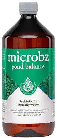 MICROBZ POND BALANCE | 1 Litre Concentrate | Natural Multi-Strain Probiotic Solution to Help Reduce Smells, Increase Oxygen, Break Down Algae and Discourage Pests, Safe for Pond Plants & Pets