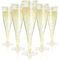 Perla - 144 Flute da Champagne Eleganti in Plastica - 120ml - Calici Trasparenti Glitterati Oro - Resistenti e Riutilizzabili - Bicchieri da Brindisi per Feste Compleanni Matrimoni Natale Capodanno