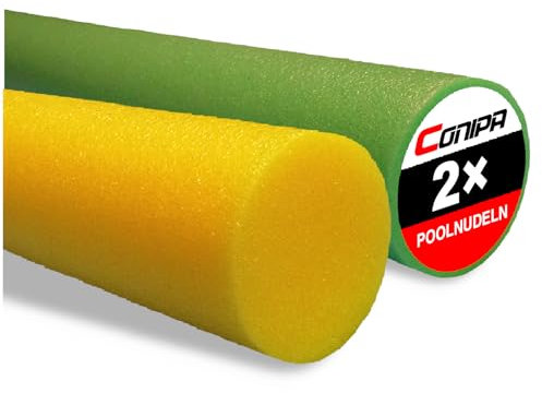 Conipa® - Schwimmnudeln im Set (160 x 7 cm) Kinder & Erwachsene (aus Schaumstoff) - Poolnudel & Pool-Spielzeug Set ab 3-10 Jahre (Made IN Europe) - Pool Wassernudel & Pool-Nudel (Grün + Gelb)