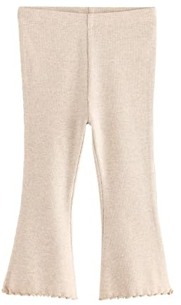 NEXT Mädchen Standard Gerippte Leggings mit ausgestelltem Bein Haferflocken Creme 116-122