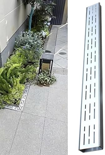 Entwässerungsrinne Robustes Grabenentwässerungssystem Für Den Hof, Rostfreies Bodenablaufgitter Regenrinne Rigole Regenwasser Zum Blockieren Von Schmutz W15cmxH5cm