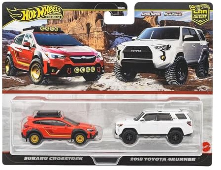Hot Wheels JBK98 Premium 2 Pack Subaru Crosstrek / 2018 Toyota 4Runner Fahrzeug Spielzeug Mini Auto ab 3 Jahren Multi