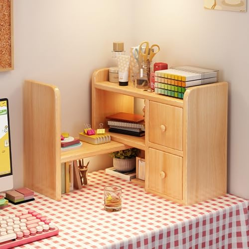 HPIRFYE Eckbücherregal Für Zuhause Mit 2 Ablagen,3-stöckiges Holz-Bücherregal Für Schreibtisch, Freistehendes Regal Für Computer, Oberes Organisationsregal, Büro Oder Studentenwohnheim