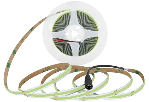 MALIIGAZA COB LED Strip 12V Ice Blue 5m, 8mm LED Tape mit 480LED/m CRI >90 | gleichmäßige Lichtlinie, flexibel & dimmbar, für Innen, Möbel, Party, Hintergrundbeleuchtung DIY (Ohne Netzteil & Controller)