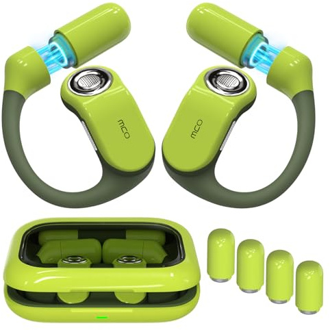 OJW Open-Ear Kopfhörer, Endlos Musik Hören mit Wechselakku | Wechselbarer Akku, 45° Ergonomische Passform, Ohrnaher Sitz, IPX7 Wasserdicht, Ideal für Langzeitnutzung