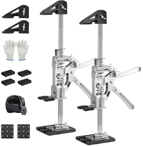 Elevador de muebles para cargas pesadas, 400 kg, con ajuste de altura 0-210 mm, 2 unidades de herramientas de elevación para puertas, azulejos, armarios y muebles pesados