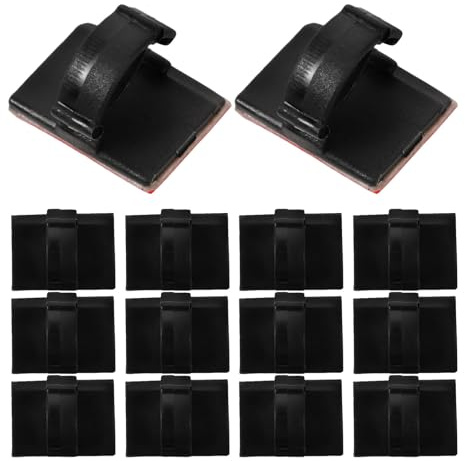 TOPBATHY 50 Stück Kabelhalter Schwarz aus Nylon und Polyester mit Kabelmanagement zur Stabilen Befestigung für Büro und Studium Kabelorganisator