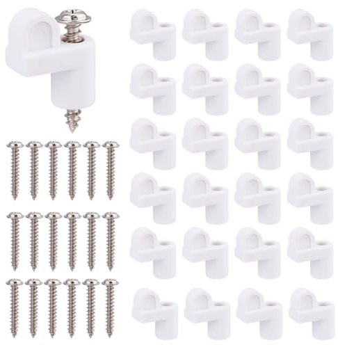 DICOSMETIC 24 Stück 3 8 Zoll Fenstergitter Clips mit Schrauben Weiß Abgesetzte Befestigungsklips Kunststoff Gitter Halteclips zum Befestigen von Fenstergittern Sturm Tür Panelen