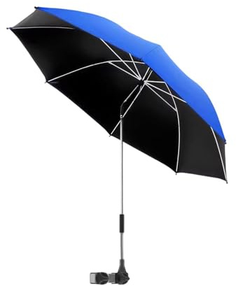 Sombrilla De Playa Plegable – Sombrilla De Silla Ajustable De 360° – Toldo Portátil Con Clip De Abrazadera Universal – Protección Contra El Solar UV Para Camping, Pesca, Patio, Silla De Ruedas,