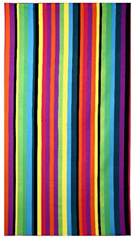 Beach Towels Extra Large 100x180cm Microfibre for Men and Women Great for Swim Spa Travel Yoga Sports Camping Sunbed Cover Bath or Shower at Home Rainbow Stripe Print