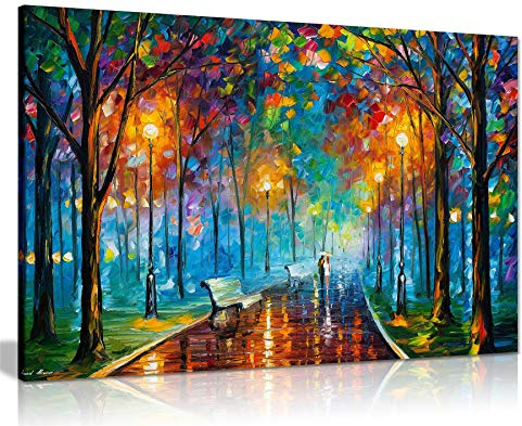 Leonid Afremov Misty Mood Impression sur toile pour décoration d'intérieur (91 x 61 cm)
