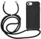 MyGadget Strap Case for Apple iPhone 6 | 6s | 7 | 8 | SE 2020 | 2022 - Crossbody Phone Cover - TPU Silicone Case with Neck Holder - Cord Lanyard Carrier with Rope in Black