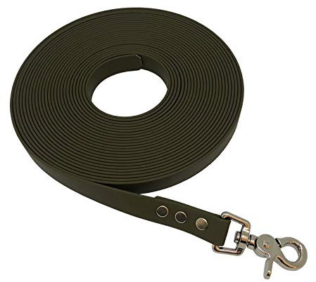 Schleppleine Trainingsleine für Hunde, robust, wetterfest, aus Flacher BIOTHANE® - BETA 19 mm - [10 m] - Military Olive - OD521