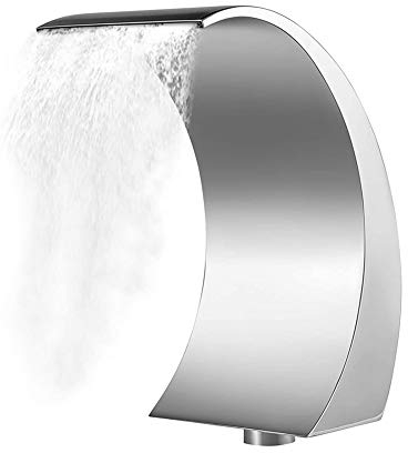 MNSSRN Wasserfall-Brunnen, Swimmingpool-Wasserfall-Edelstahl-Brunnen, silberner Pool-Brunnen-Bodenpool-Garten im Freien Wasserfall, Outdoor-Wasserfall 23.6 '* 11.8'