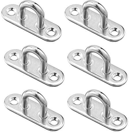 CYSJ Edelstahl Augplatte 6 Pcs 5mm Quadrat Pad Decksplatte Metall Befestigungshaken Haken Ring Wandöse Wandhaken zum Aufhängen Wand-Befestigung,Hängesessel, Bootszubehör
