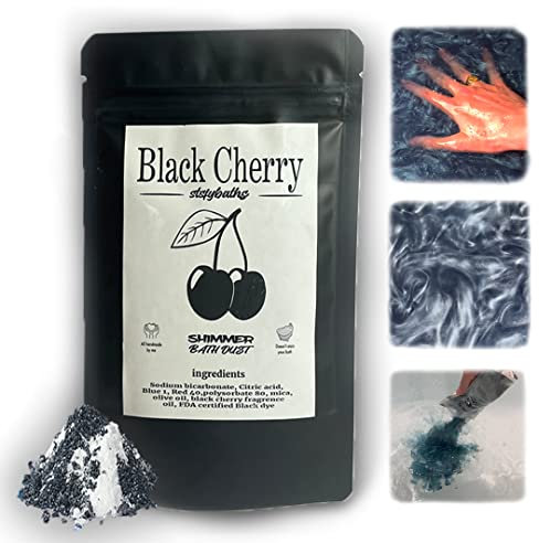 Stsfybaths Black Cherry Shimmer Bath Bomb in A Bag - Handmade Scented Bath Bombs for Women,Kids and Men - Bulk Bathbomb Fizzies Perfect for Boys and Girls All Ages (Small, Black)