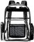SPEEDEVE Klare Rucksack Transparent wasserdichte Schulrucksack,Schwarz,M