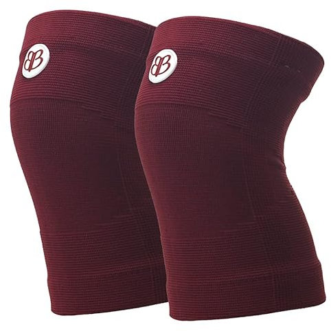 BANBROKEN Rodilleras de compresión de alta resistencia con soporte fuerte para la rodilla para levantamiento de pesas, rodilleras de tejido transpirable de alto rendimiento, unisex (ROJO, Medium)