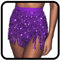 Zookey Viola Gonna con Nappe con Paillettes Danza del Ventre Sciarpa all'anca Costume da Rave Gonna con Frange Rave per Donne e Ragazze (Size:M)