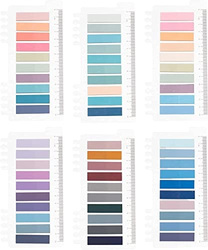1200 Stück Haftnotizen Tabs, Pagemarker Selbstklebend Pastell Beschreibbare Haftstreifen Klebezettel mit Lineal für Seitenmarkierung Lesezeichen
