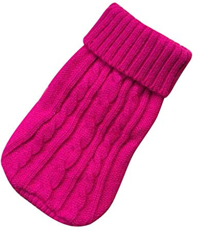 Generisch Pullover Große Hunde Mantel für Haustiere, Katzen, Welpen für kleine Pullover, Hundekleidung, Winterjacke, Hundekleidung Hundepulli (Hot Pink, M)
