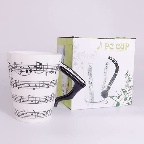 SuperglockT Premium Kaffeetasse Teetasse mit Henkel 400ml groß Kaffeebecher Musik Becher Keramiktasse Keramikbecher für heiße und kalte Getränke,Tee,Milch,Kakao (Klavier)