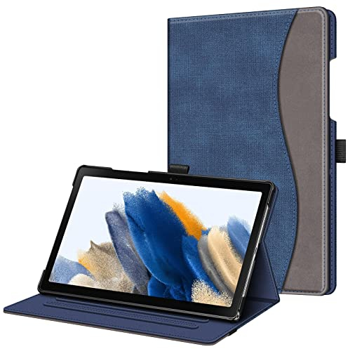 FINTIE Custodia per Samsung Galaxy Tab A8 10.5'' 2022 SM-X200/X205/X207, Multi-angli Stand Case Cover con Tasca Auto Sveglia/Sonno, Indigo/Marrone