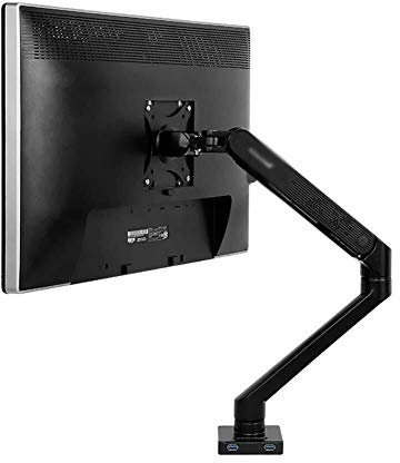 CAZARU Support TV Portable Support de Bras de Moniteur Unique, Support de Montage de Bureau Vesa pour écran d'ordinateur LCD LED jusqu'à 30, Support de Table TV Rotatif à 180°